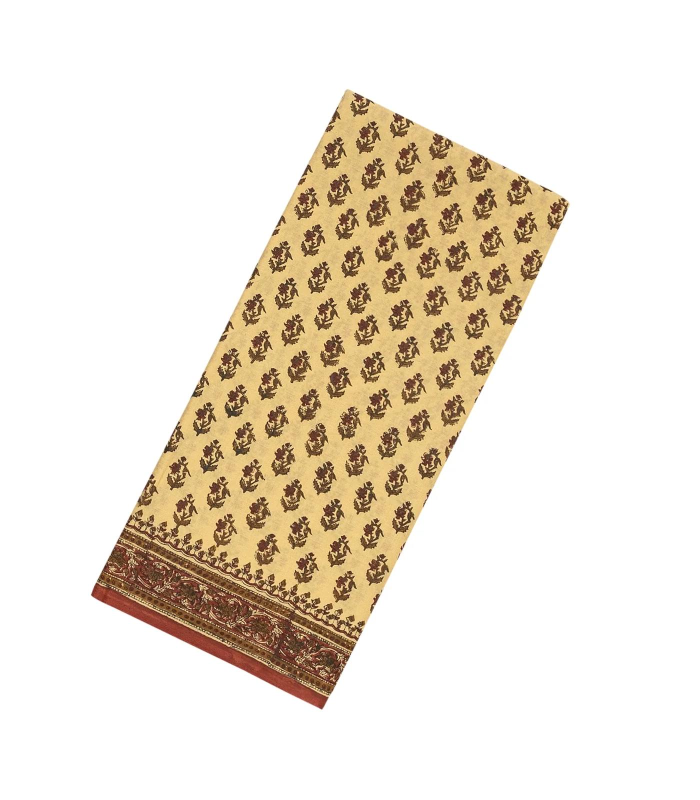 Jaipur Cotton Saree With Printed Floral Motifs